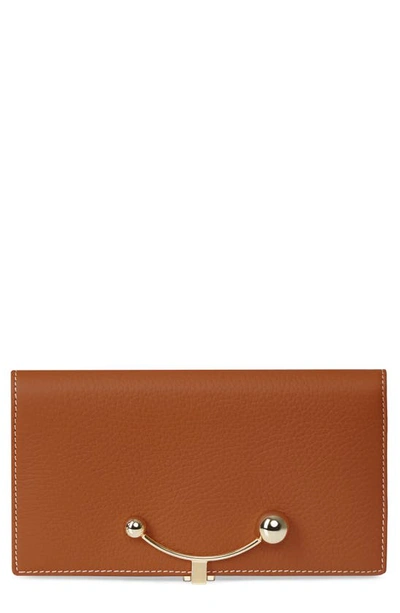 Strathberry Large Crescent Wallet In Tan/ Vanilla