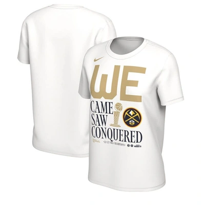 Nike White Denver Nuggets 2023 Nba Finals Champions Celebration Parade T-shirt