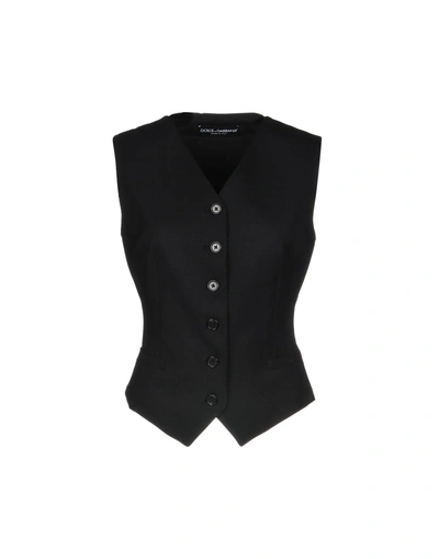 Dolce & Gabbana Black Wool Blend Dress Vest Waistcoat