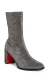 Christian Louboutin Adoxa Stretch Suede Red-sole Booties In Rocket