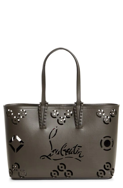 Christian Louboutin Cabata Perforated Logo Leather Tote Bag In Brown