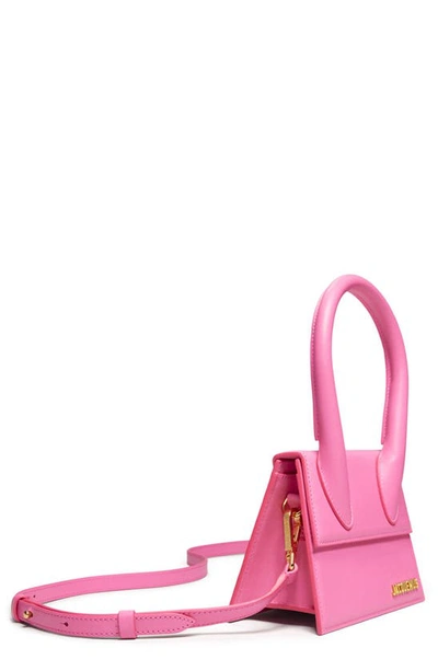 Jacquemus Le Chiquito Moyen Leather Top Handle Bag In Pink