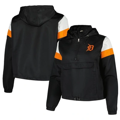 Profile Black Detroit Tigers Plus Size Anorak Quarter-zip Jacket