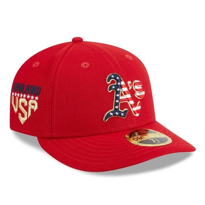 New Era Red Oakland Athletics 2023 Fourth Of July Low Profile 59fifty Fitted Hat