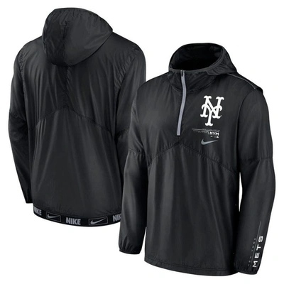 Nike Black New York Mets Authentic Night Game Performance Half-zip Windbreaker