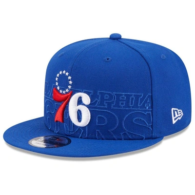 New Era Royal Philadelphia 76ers 2023 Nba Draft 9fifty Snapback Hat In White/blue
