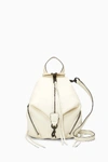 Rebecca Minkoff Mini Julian Pebbled Leather Convertible Backpack - White In Antique White