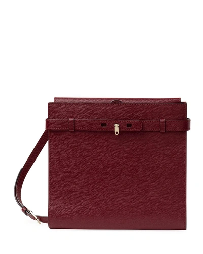 Valextra B-tracollina Leather Shoulder Bag In Red