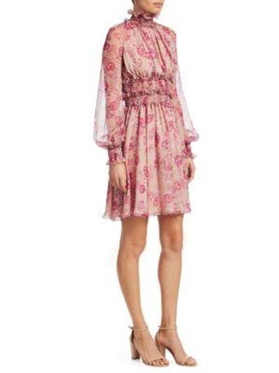 Giambattista Valli Floral-print Silk Chiffon Dress In Rose
