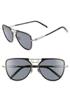 Calvin Klein 205w39nyc Acetate & Metal Aviator Sunglasses In Black