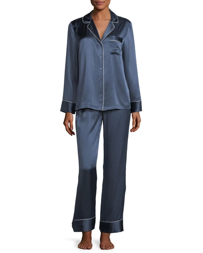 Neiman Marcus Silk Satin Two-piece Pajama Set In Vapid | ModeSens