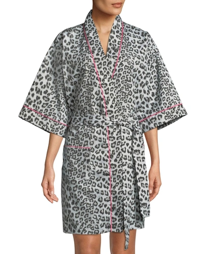 Bedhead Wild Kingdom Kimono Robe In Gray Pattern