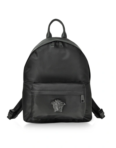 Versace Black Nylon Medusa Head Mens Backpack | ModeSens