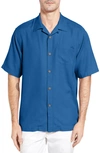 Tommy Bahama Royal Bermuda Silk Blend Camp Shirt In Cobalt Sea