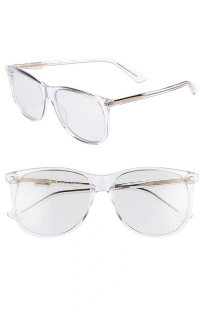 Gucci 80s 56mm Sunglasses In Crystal