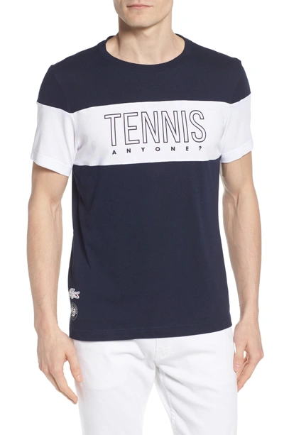 Lacoste Tennis Anyone Tech Jersey T-shirt In Navy Blue/ White | ModeSens