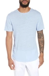 Vince Raw Hem Linen & Cotton T-shirt In Feather