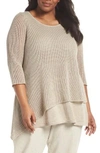 Eileen Fisher Layered Organic Linen Tunic Sweater In Undyed Natural