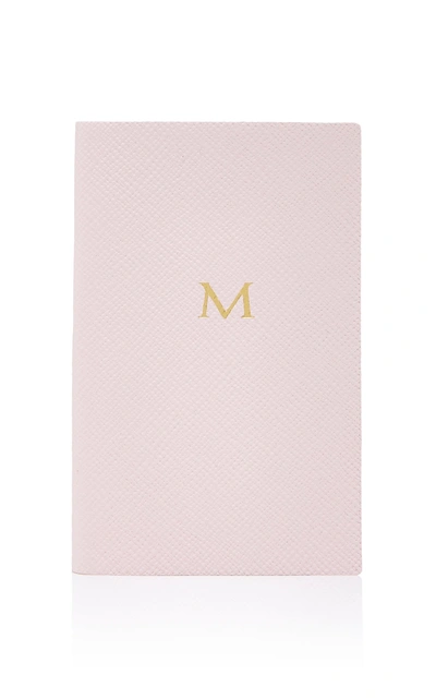 Smythson Panama Leather Notebook In Pink