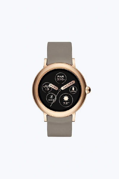 Marc Jacobs Riley Gray Strap Touchscreen Watch, 44mm In Black/taupe