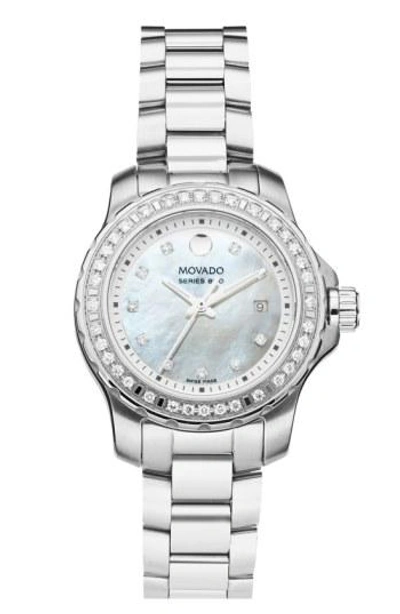 Movado 'series 800' Diamond Bracelet Watch, 29mm In Silver