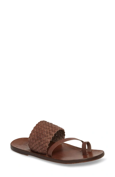 Beek Cockatiel Woven Slide Sandal In Brown/ Brown