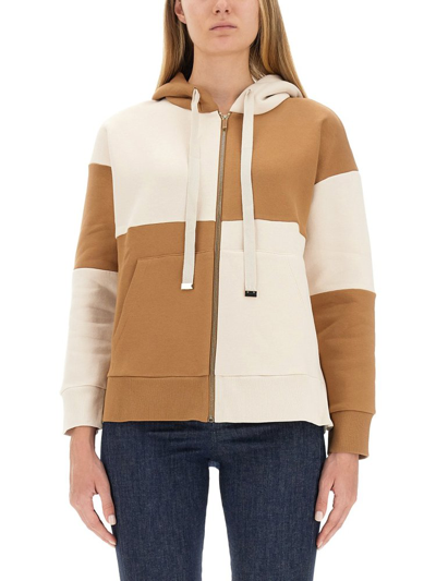 's Max Mara Innocuo Cotton-blend Zipped Hoodie In Multicolor