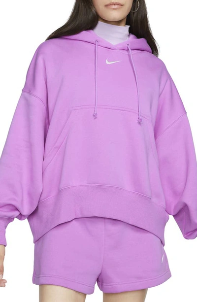 Nike Women's  Sportswear Phoenix Fleece Over-oversized Pullover Hoodie In Rush Fuchsia/sail 