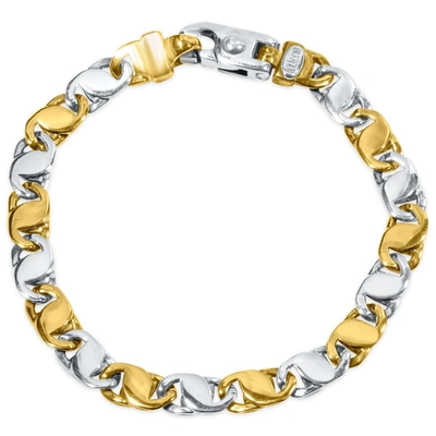 Pompeii3 Men's Figaro Link 14k Gold (32gram) Or Platinum (52gram) 7.5mm Bracelet 8.5" In Multi