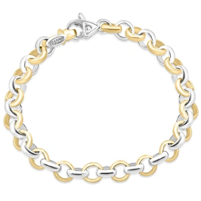 Pompeii3 Men's Link 14k Gold (36gram) Or Platinum (59gram) 8mm Link Bracelet 9" In Silver