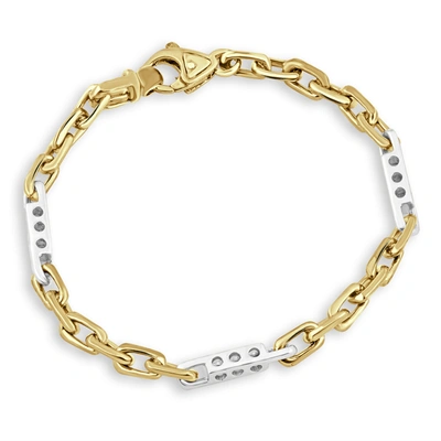 Pompeii3 Men's Figaro Link 14k Gold (25gram) Or Platinum (41gram) 4.5mm Bracelet 8.5" In Multi