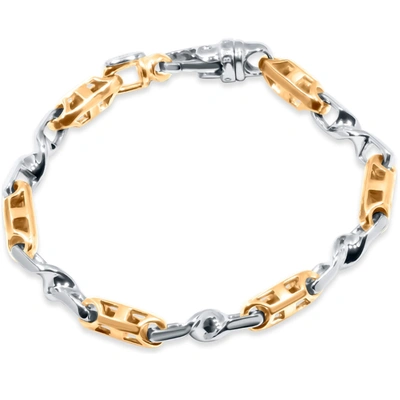 Pompeii3 Men's Link 14k Gold (43gram) Or Platinum (69gram) 7mm Bracelet 8.5" In Silver