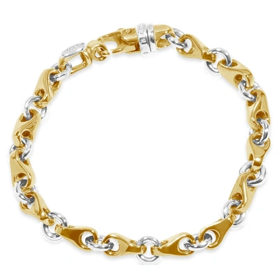 Pompeii3 Men's Link 14k Gold (37gram) Or Platinum (59gram) 7mm Bracelet 8.5" In Silver