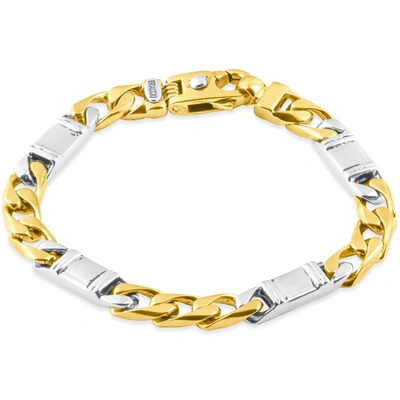 Pompeii3 Men's Figaro Link 14k Gold (52gram) Or Platinum (85gram) 8mm Bracelet 8.5" In Multi