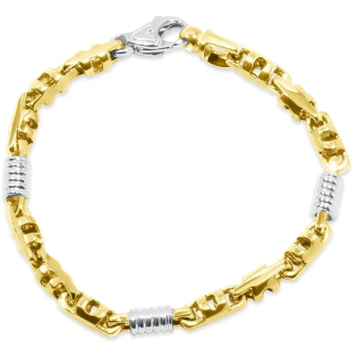 Pompeii3 Men's Link 14k Gold (32gram) Or Platinum (52gram) 6mm Bracelet 8.5" In Silver
