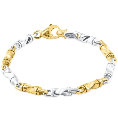 Pompeii3 Men's Link 14k Gold (34gram) Or Platinum (55gram) 5mm Bracelet 8.5" In Silver