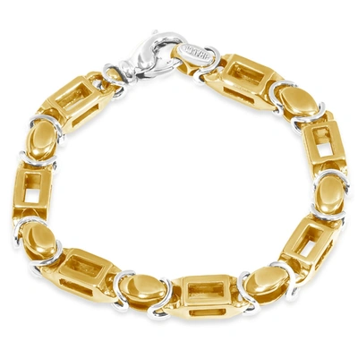 Pompeii3 Men's Link 14k Gold (61gram) Or Platinum (99gram) 6-8mm Bracelet 8.5" In Silver