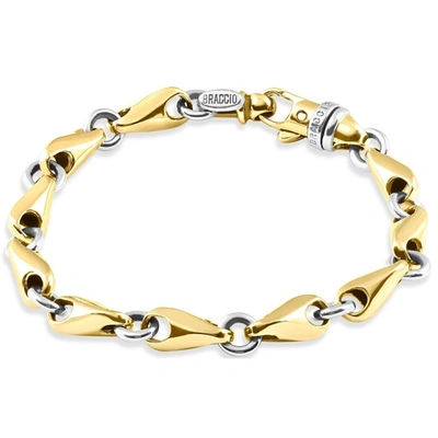Pompeii3 Men's Link 14k Gold (47gram) Or Platinum (75gram) 8mm Bracelet 8.5" In Silver