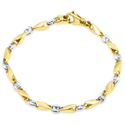 Pompeii3 Men's Link 14k Gold (24gram) Or Platinum (39gram) 4mm Bracelet 8.5" In Multi