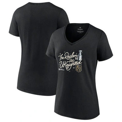 Fanatics Branded  Black Vegas Golden Knights 2023 Stanley Cup Champions Celebration V-neck T-shirt