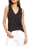 Madewell Whisper Cotton V-neck Tank In Faded Earth