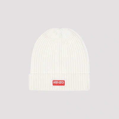 Kenzo Beanie Tag In Off White