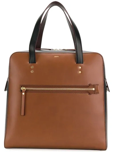 Joseph Ryder Keychain Tote Bag In Brown