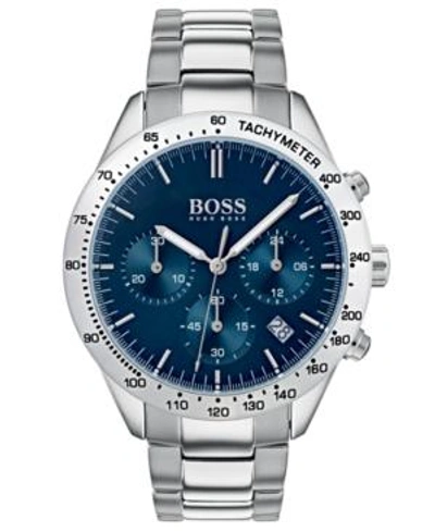 Hugo Boss Men's Chronograph Oxygen Stainless Steel Bracelet Watch 42mm In Blue/ Stainless
