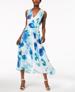 calvin klein faux wrap dress