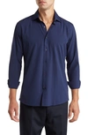 Tom Baine Notch Collar Two-button 4-way Stretch Jacket In Navy