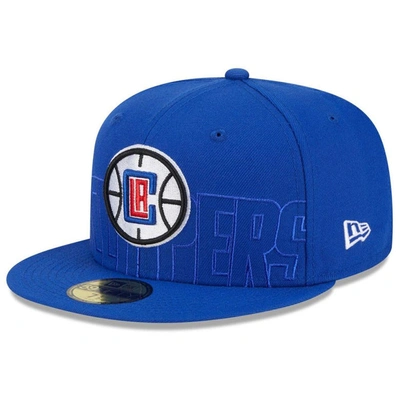 New Era Royal La Clippers 2023 Nba Draft 59fifty Fitted Hat In Blue/white