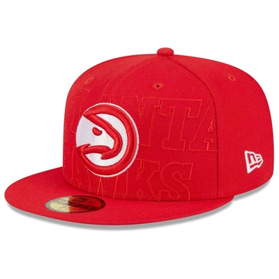 New Era Red Atlanta Hawks 2023 Nba Draft 59fifty Fitted Hat In Red/white