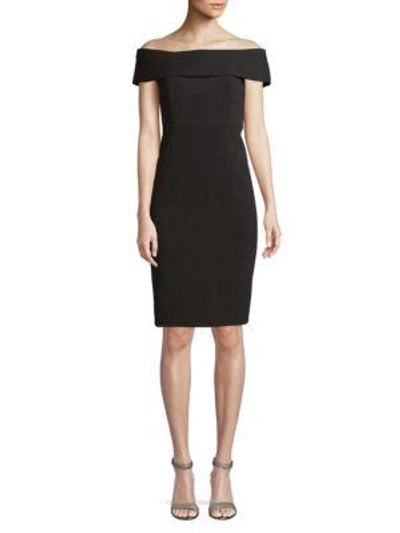 Calvin Klein Off-the-shoulder Sheath Dress In Black