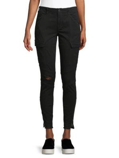J Brand Houlihan Ripped Cargo Ankle Pants In Ripped Black